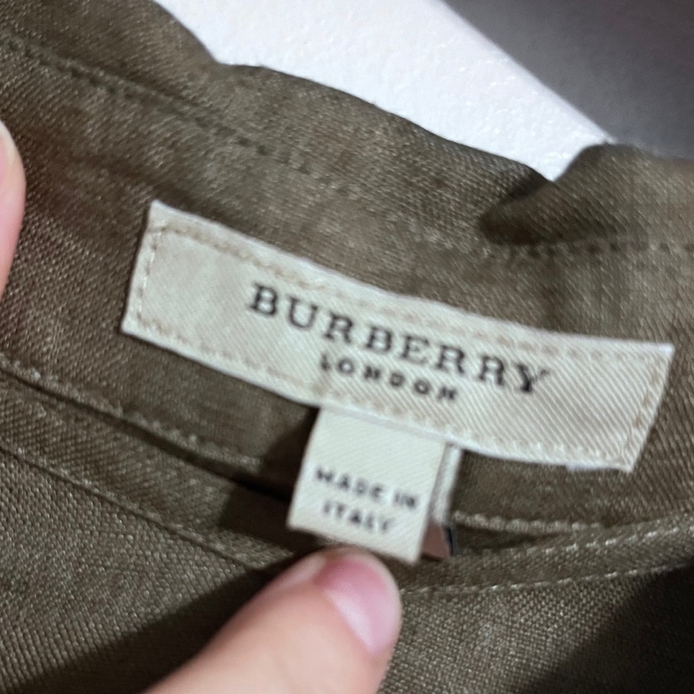 Burberry Rare Vintage Belted Linen Dress - Picture 2 of 6